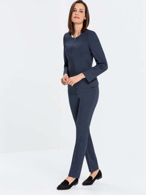 Damen Rundhals-Blazer Modern with 37.5 Regular Fit