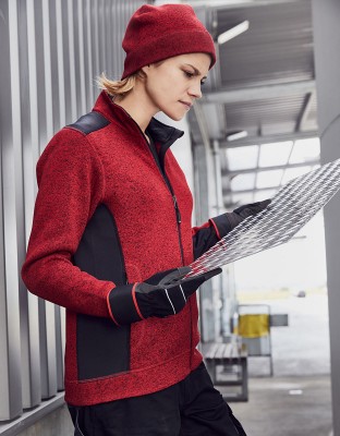 Damen Knitted Fleece Jacke