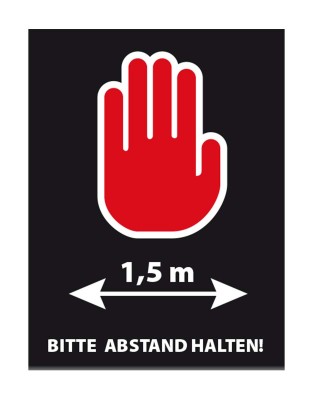 Tischaufsteller „Bitte Abstand halten“ 15x20 cm