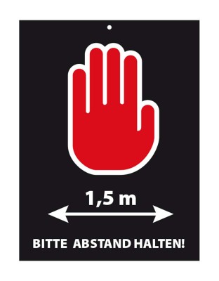 Türschild „Bitte Abstand halten“ 15x20 cm