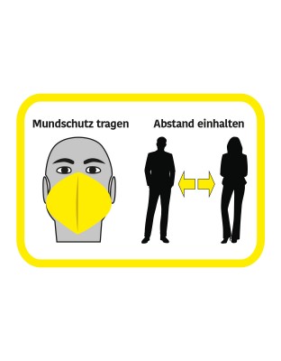 Aufkleber „Mundschutz tragen & Abstand halten“ | DinA5
