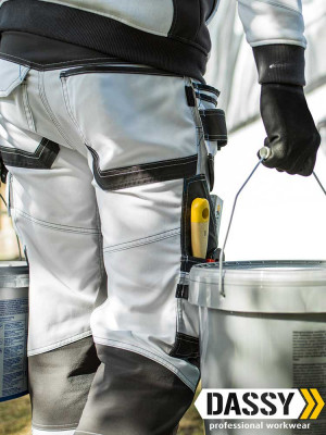 Dassy Malerhose Flux mit Stretch, Holstertaschen und Kniepolstertaschen