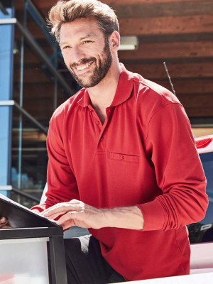 Herren Workwear Poloshirt Pocket Longsleeve Essential